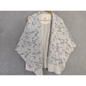 Anthropologie Saturday Sunday Gray Sleeveless Embroidered Draped Cardigan Sz XS